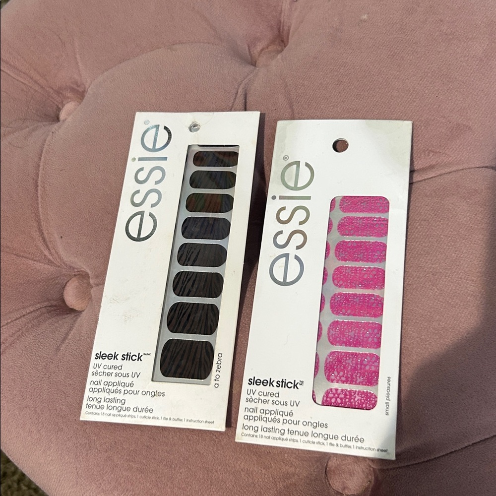 NEW Essie Sleek Stick UV Cured‎ Nail Appliqué Duo